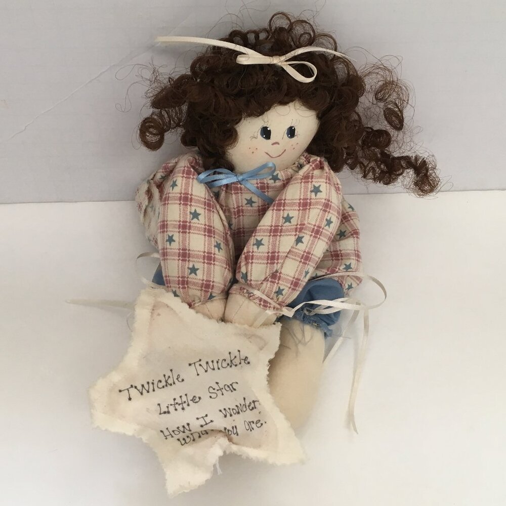 vintage handmade decorative rag doll shabby chic country decor twinkle star